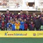 Alguns jugadors prebenjamí de la UD Taradell visiten les instal·lacions del FC Barcelona