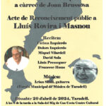 Tint Taradell Teatre organitza un acte dins el Centenari de Vicent Andrés Estellés que reconeixerà Lluís Rovira