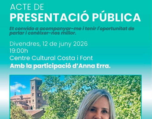 Imma Codony es presenta aquest divendres com a candidata per Junts per Taradell a les properes eleccions municipals