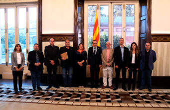 El president del Parlament de Catalunya rep la Cobla Lluïsos de Taradell pels seus 150 anys d’història